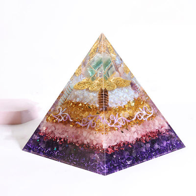 Olivenorma Handmade 15cm Natural Crystal Orgone Pyramid