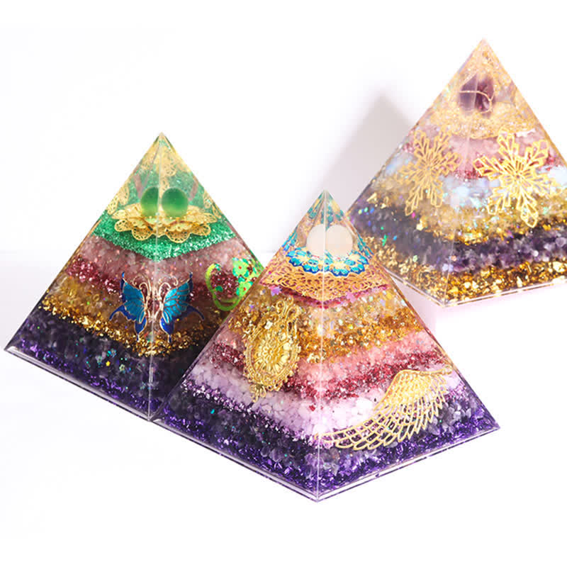 Olivenorma Handmade 15cm Natural Crystal Orgone Pyramid