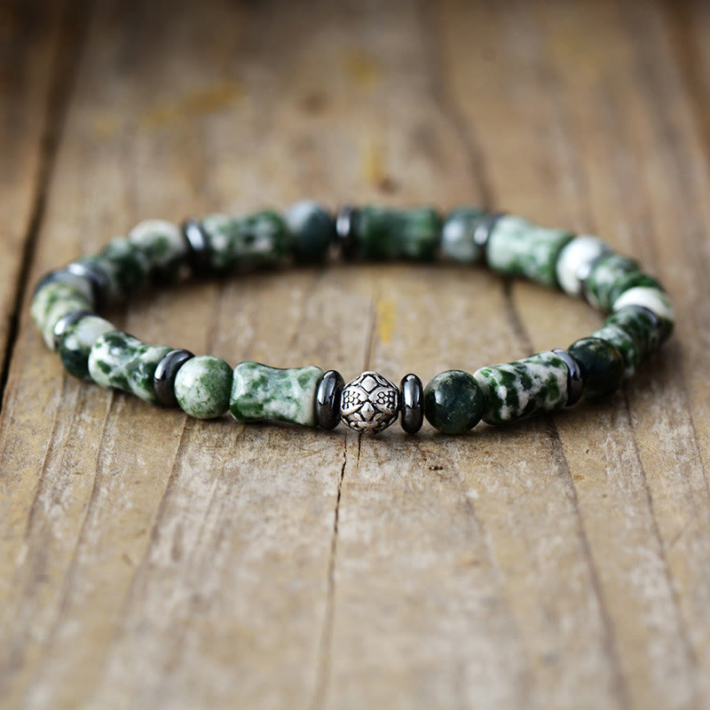 Olivenorma "Deepest Dreams" - Natural Blue Aventurine & Moss Agate Bracelet