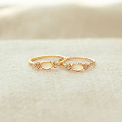 Olivenorma The Purest Love Matching Oval Cut Opal Ring