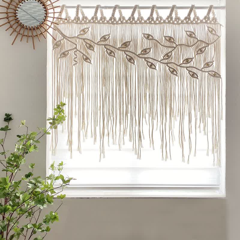 Olivenorma Leaf Shape Macrame Woven Tapestry Wall Hanging Decor