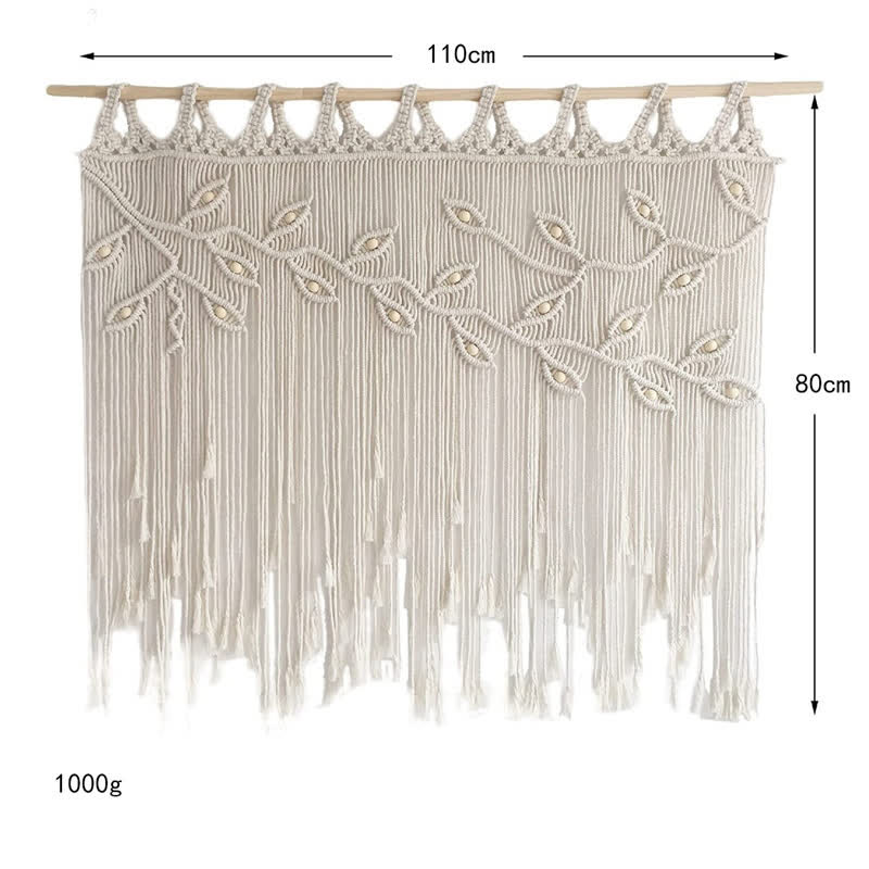 Olivenorma Leaf Shape Macrame Woven Tapestry Wall Hanging Decor