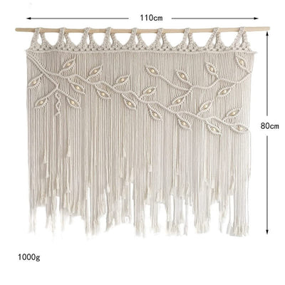 Olivenorma Leaf Shape Macrame Woven Tapestry Wall Hanging Decor