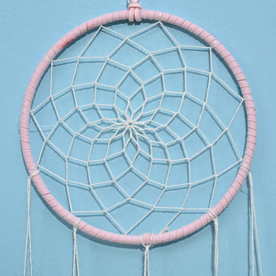 Olivenorma Handwoven Feather Pendant Pink Color Dream Catcher