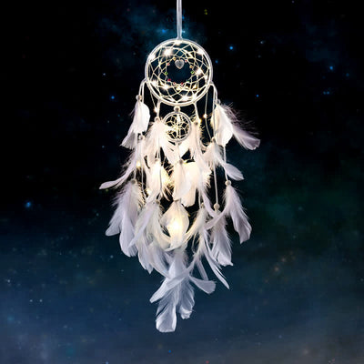 Olivenorma "Three Lives Three Worlds" HandWoven Feather Dream Catcher - image 1