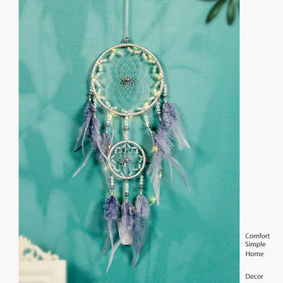 Olivenorma Handwoven Blue Gray Feather Dream Catcher - image 7