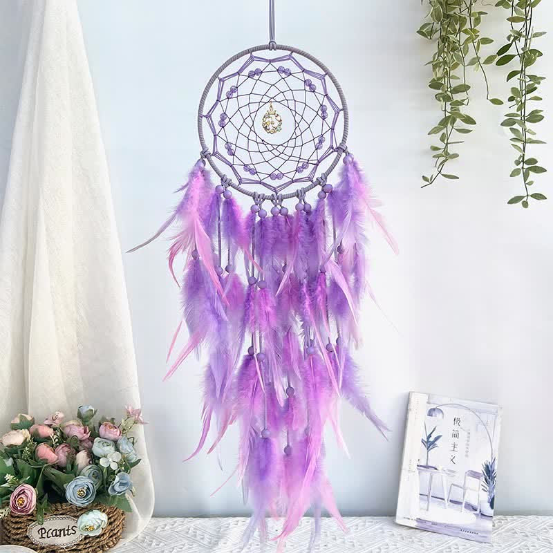 Olivenorma "Spring Fantasy" Feather Metal Pendant Dream Catcher