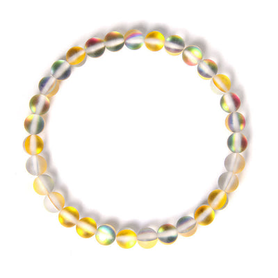 Olivenorma 6mm Multicolor Mermaid Glass Bead Bracelet