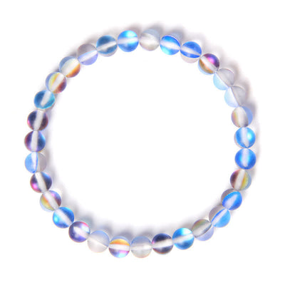 Olivenorma 6mm Multicolor Mermaid Glass Bead Bracelet