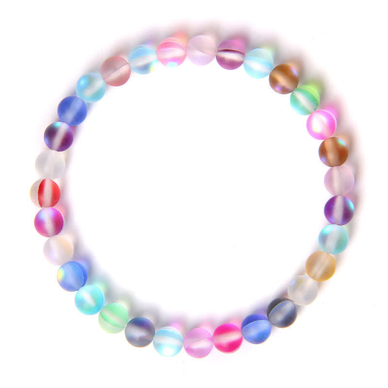 Olivenorma 6mm Multicolor Mermaid Glass Bead Bracelet