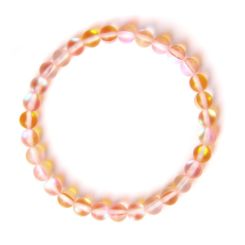 Olivenorma 6mm Multicolor Mermaid Glass Bead Bracelet