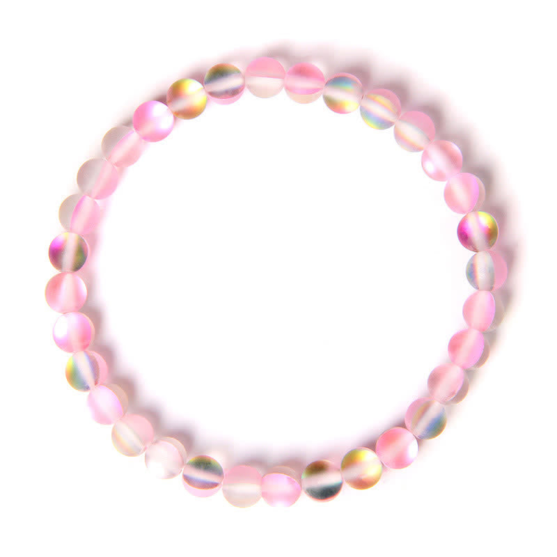 Olivenorma 6mm Multicolor Mermaid Glass Bead Bracelet