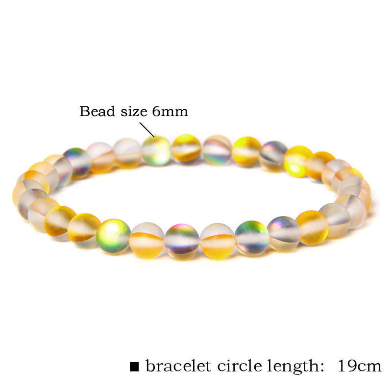 Olivenorma 6mm Multicolor Mermaid Glass Bead Bracelet