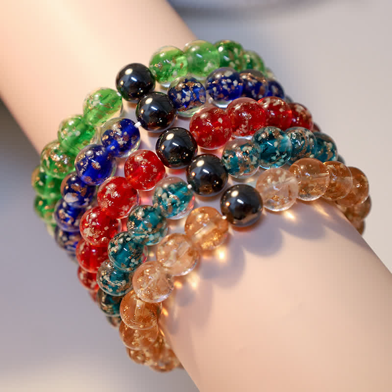 Olivenorma "Starry Sky" Luminous Mermaid Glass Bead Bracelet