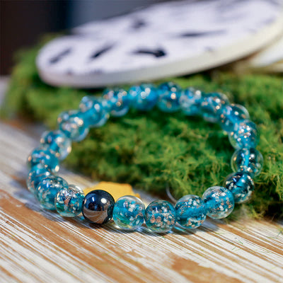 Olivenorma "Starry Sky" Luminous Mermaid Glass Bead Bracelet