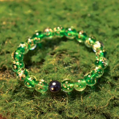 Olivenorma "Starry Sky" Luminous Mermaid Glass Bead Bracelet