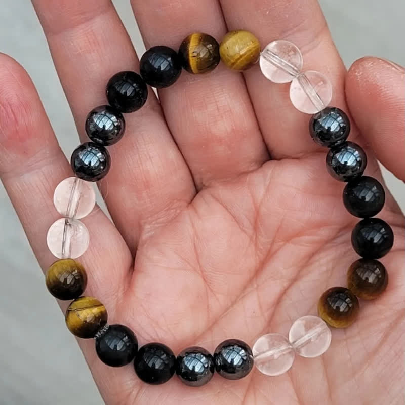 Olivenorma Natural Stone Beads Quadruple Protection Bracelet