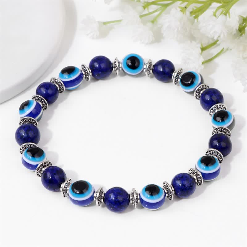 Olivenorma Evil Eye Natural Stone Beads Bracelet