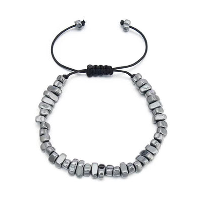 Olivenorma Irregular Hematite Adjustment Elastic Cord Bracelet