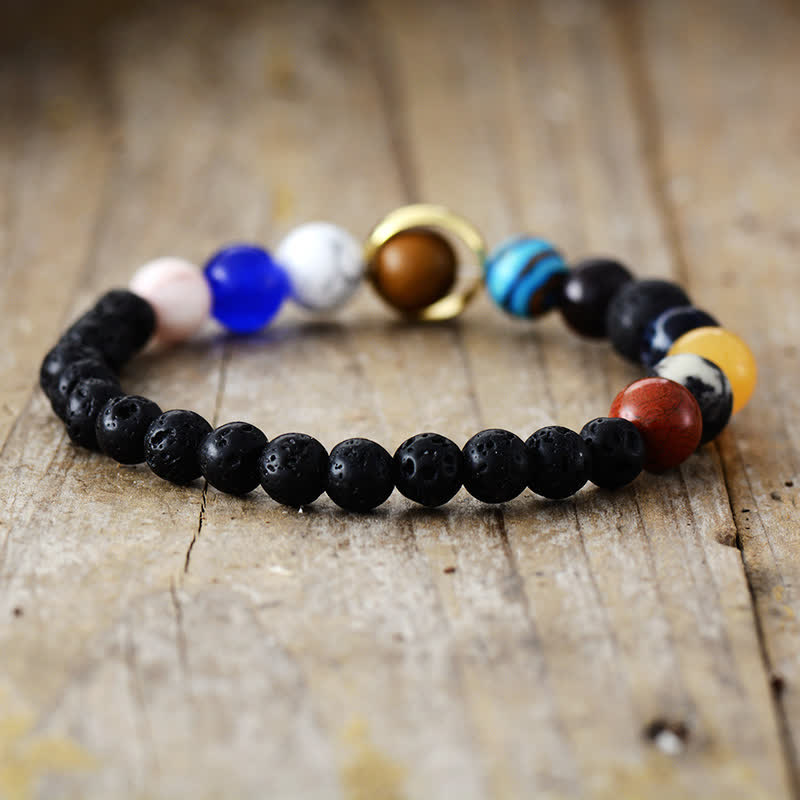 Olivenorma Natural Stone Beads Planet Solar System Bracelet