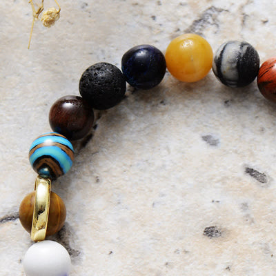 Olivenorma Natural Stone Beads Planet Solar System Bracelet