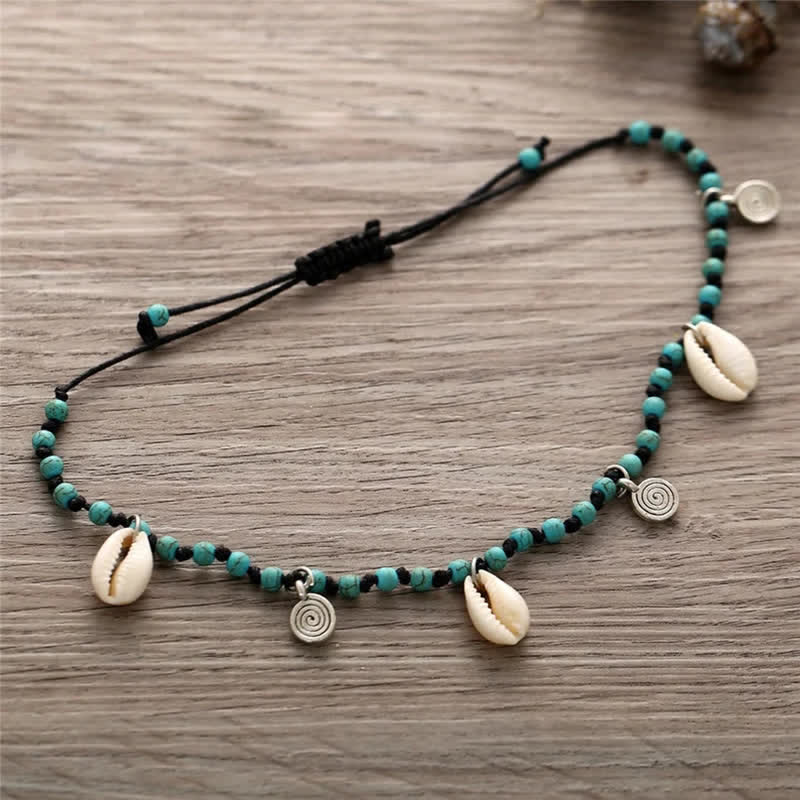 Olivenorma Bohemian Style Turquoise Shell Alloy Pendant Anklet