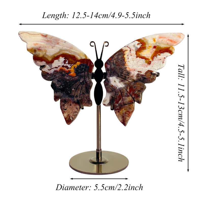 Olivenorma Natural Agate Butterfly Carving Gemstone Decoration