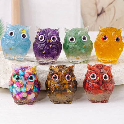 Olivenorma Epoxy Gravel Owl Ornament Gemstone Decoration - image 14