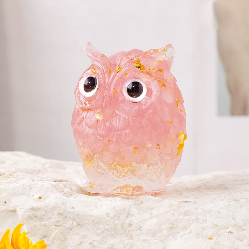 Olivenorma Epoxy Gravel Owl Ornament Gemstone Decoration