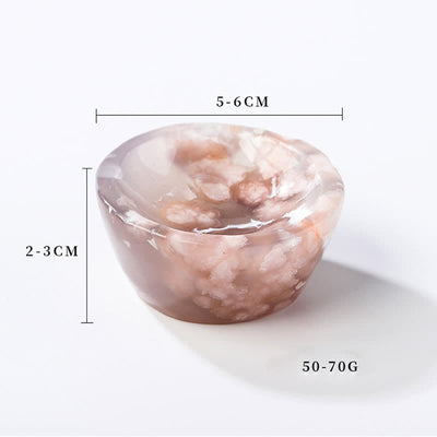 Olivenorma Cherry Blossom Agate Sardonyx Crystal Bowl