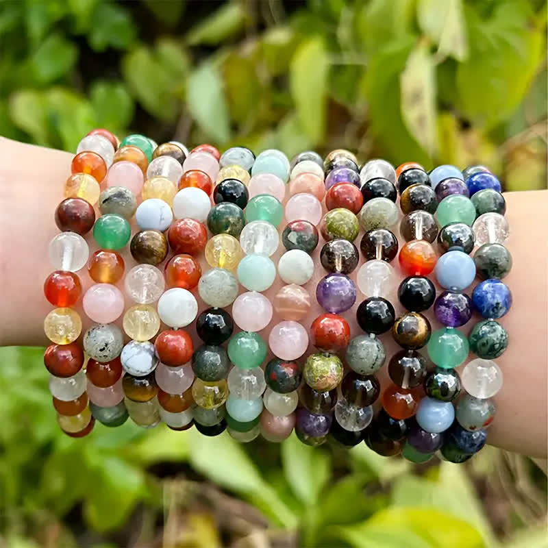 Olivenorma 1pc Natural Stone Handmade Beaded Zodiac Sign Bracelet