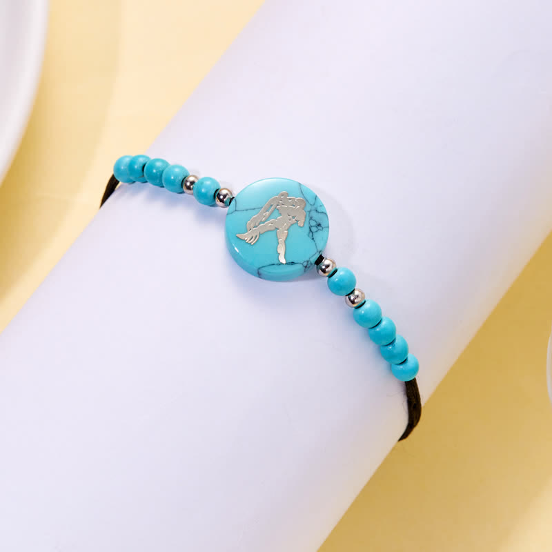 Olivenorma 12 Constellations Zodiac Pattern Turquoise Braided Bracelet