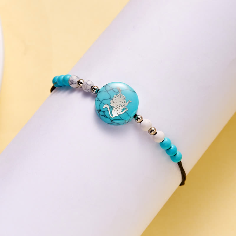 Olivenorma 12 Constellations Zodiac Pattern Turquoise Braided Bracelet