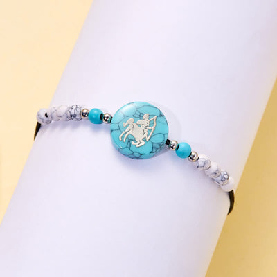 Olivenorma 12 Constellations Zodiac Pattern Turquoise Braided Bracelet