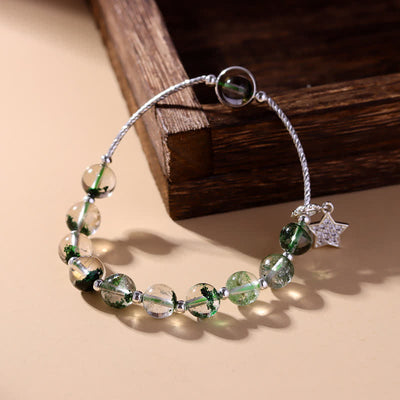 Olivenorma Green Phantom Quartz Beaded Star Pendant Bracelet