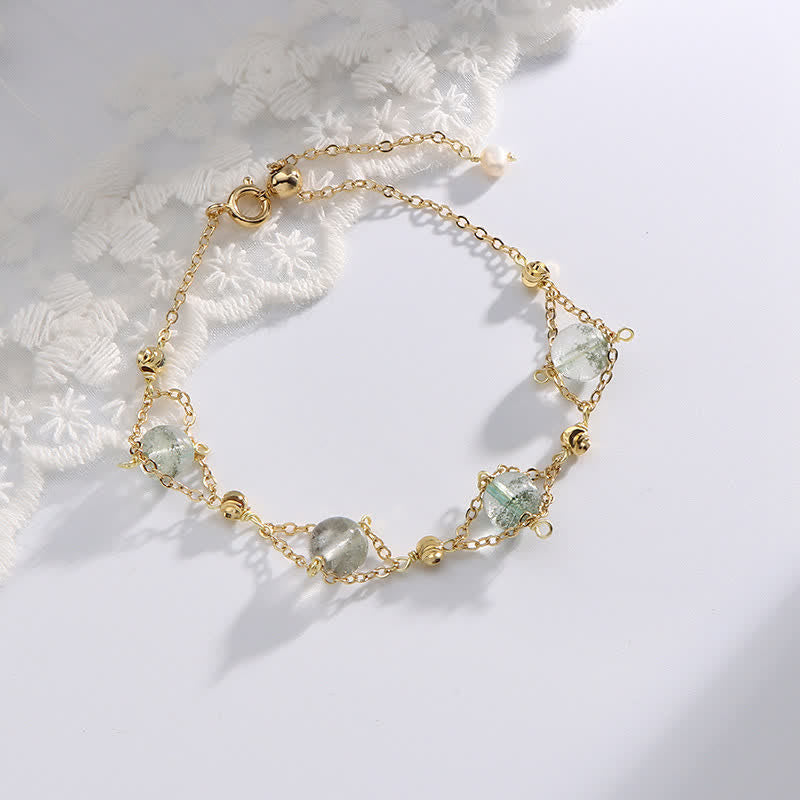 Olivenorma "Lucky" Green Phantom Quartz Beaded Bracelet