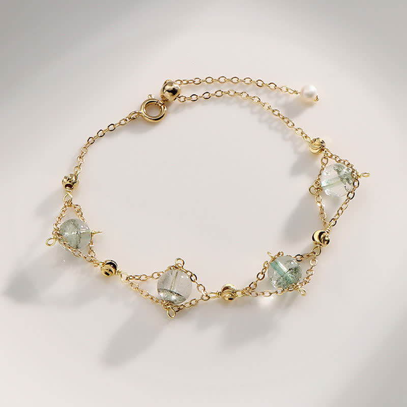 Olivenorma "Lucky" Green Phantom Quartz Beaded Bracelet