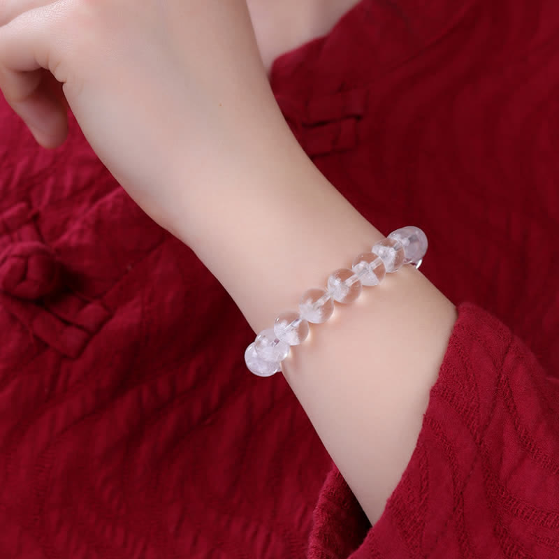 Olivenorma 7-19mm White Phantom Quartz Beaded Bracelet