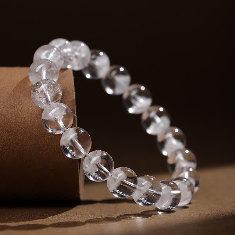 Olivenorma 7-19mm White Phantom Quartz Beaded Bracelet