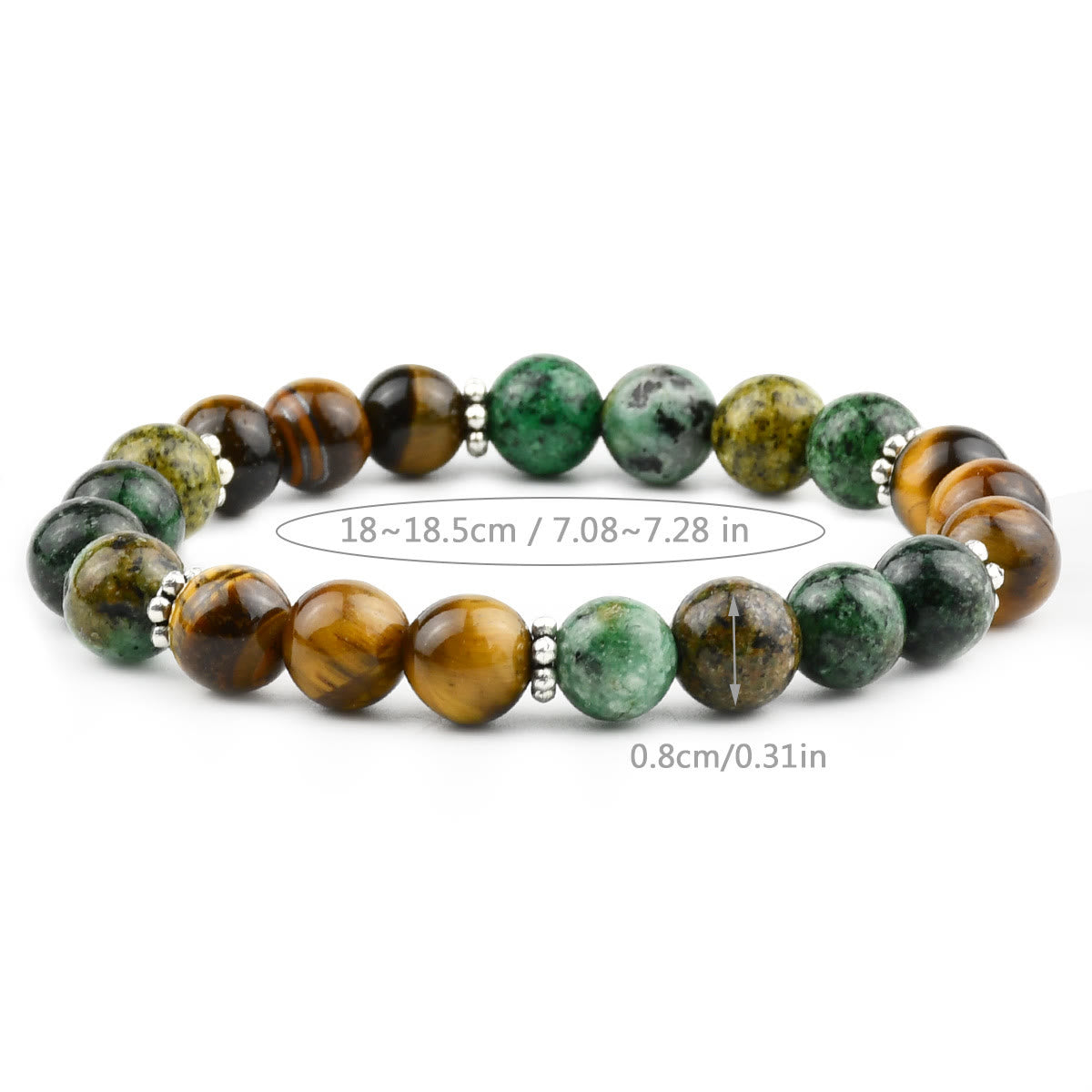 Olivenorma Natural Tiger Eye & African Turquoise Beaded Stretchable Protection Bracelet