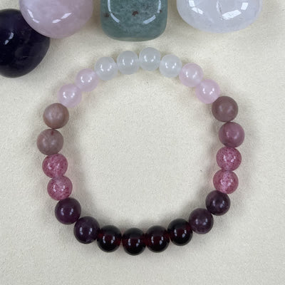 Olivenorma "Lovers Spell" 8mm Strawberry Quartz Amethyst Bracelet - image 4