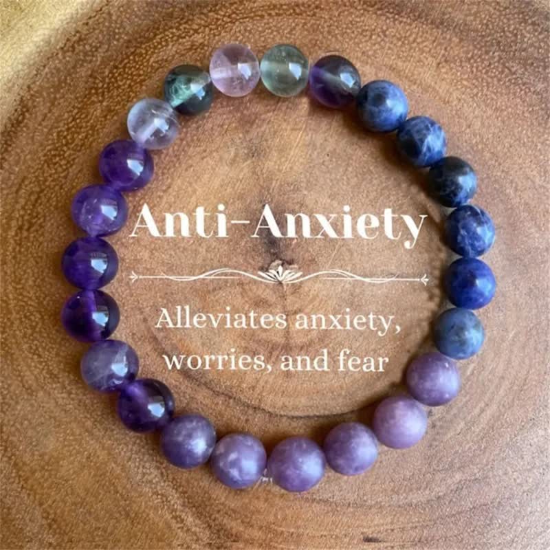 Olivenorma "Anti-Anxiety" Amethyst Lepidolite Lapis Lazuli Bracelet