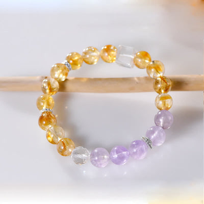 Olivenorma 9.5mm Amethyst Citrine Beads Bracelet