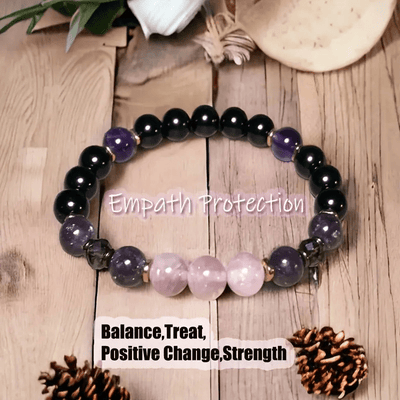 Olivenorma 8mm Rose Quartz Obsidian Amethyst Beads Bracelet