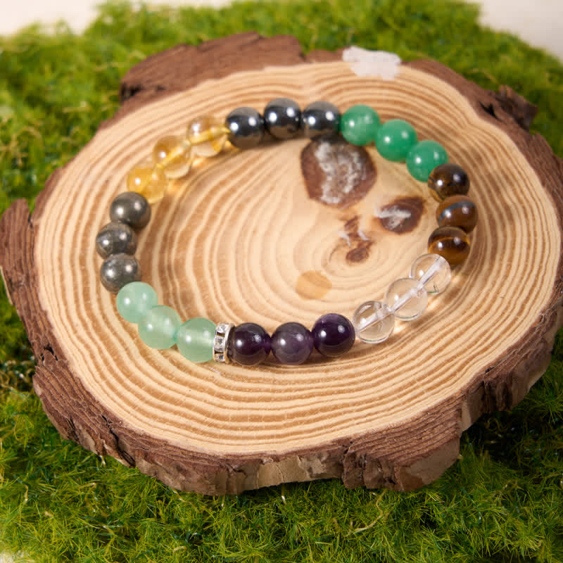 Olivenorma Hematite Green Aventurine Amethyst Citrine Beads Bracelet