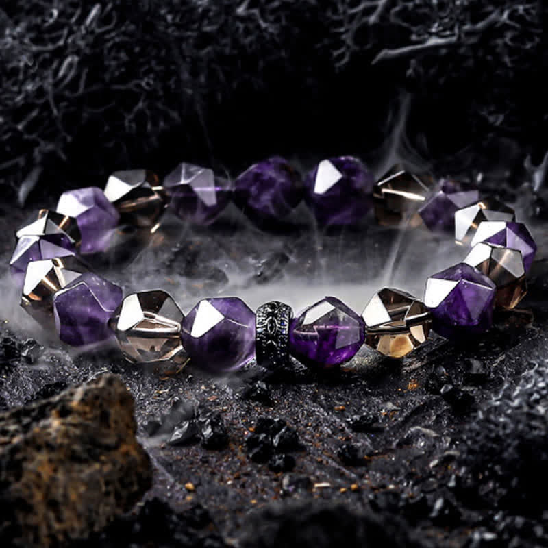 Olivenorma "Mysteries" Natural Amethyst Beaded Bracelet