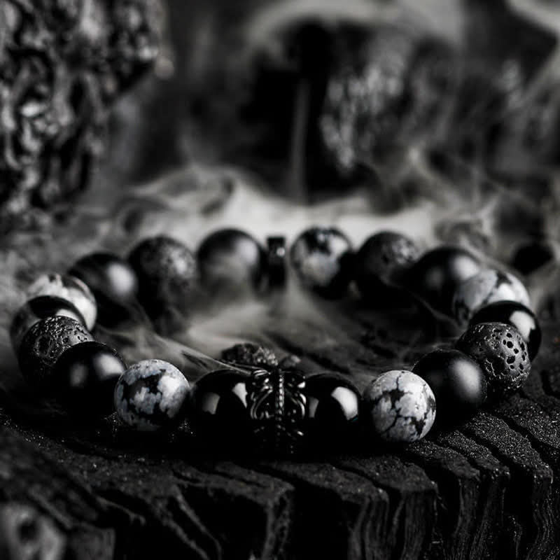 Olivenorma "Lord Black Warrior" Natural Crystal Beaded Bracelet