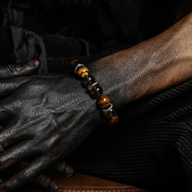 Olivenorma "Eye of Vision" Natural Tiger Eye Beaded Bracelet