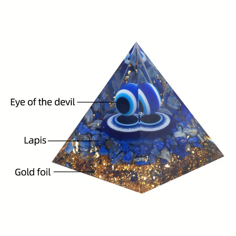 Olivenorma Lapis Lazuli Evil Eye Orgone Pyramid