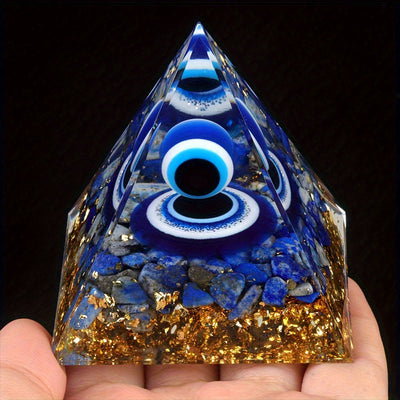 Olivenorma Lapis Lazuli Evil Eye Orgone Pyramid